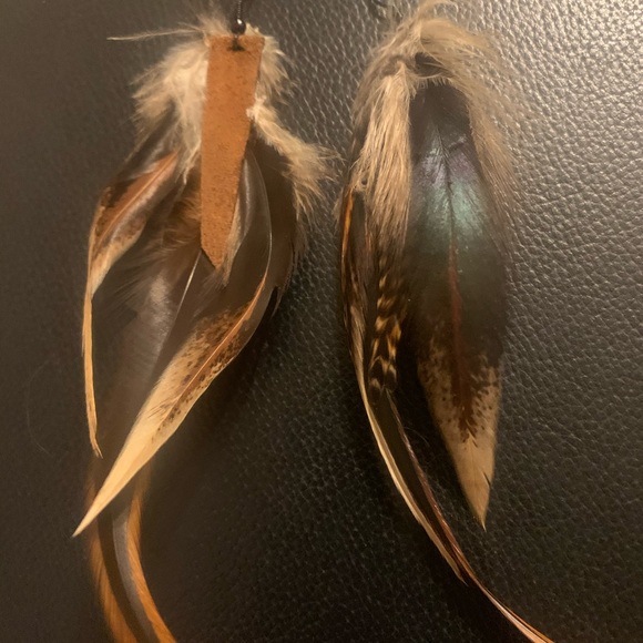Artisan Feather Dangle Earrings - Picture 4 of 7